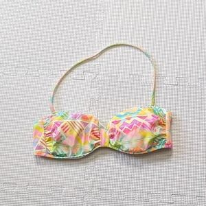 Victoria's Secret Pink Tribal Print Multi Color Halter Style Bikini Top Small